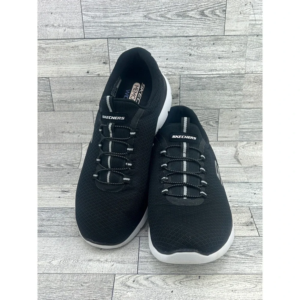 Skechers‎ Summits Quick Getaway Black White Wide Fit Sneakers 12980W Women Sz 8